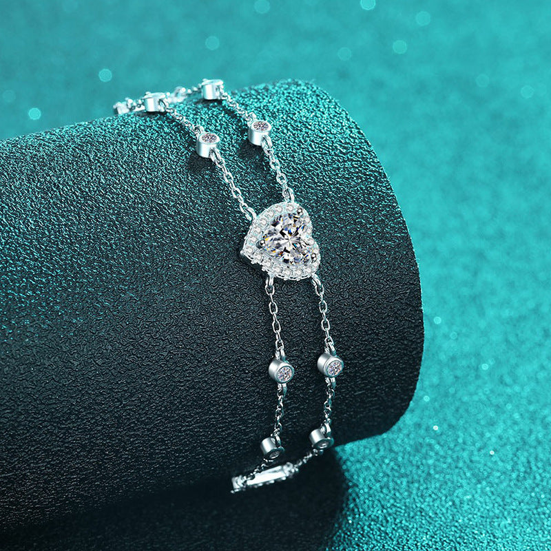 Moissanite Bracelets in 925 Sterling Silver 1ct 21cm