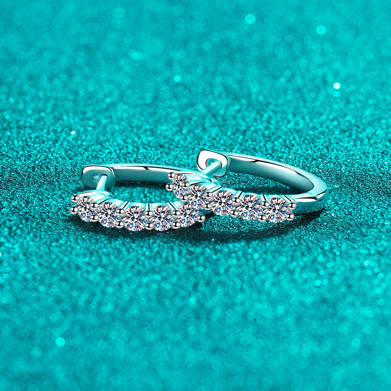 Moissanite Earrings in 925 Sterling Silver