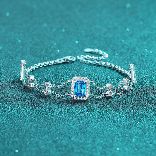 Moissanite Bracelets in 925 Sterling Silver 1ct 21cm