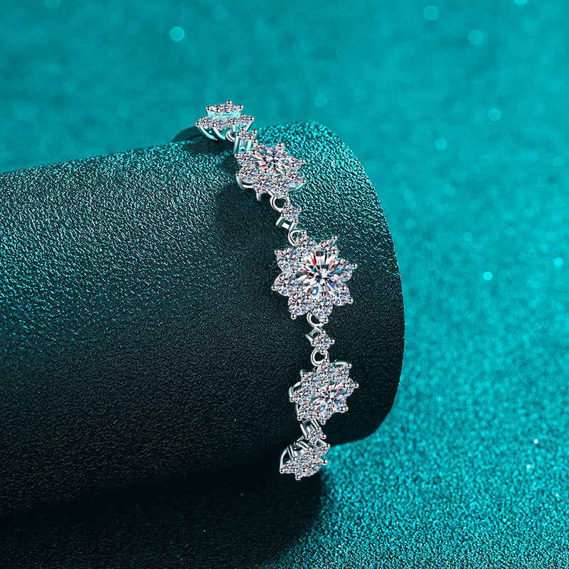 Moissanite Bracelets in 925 Sterling Silver 2.6ct 16+5cm