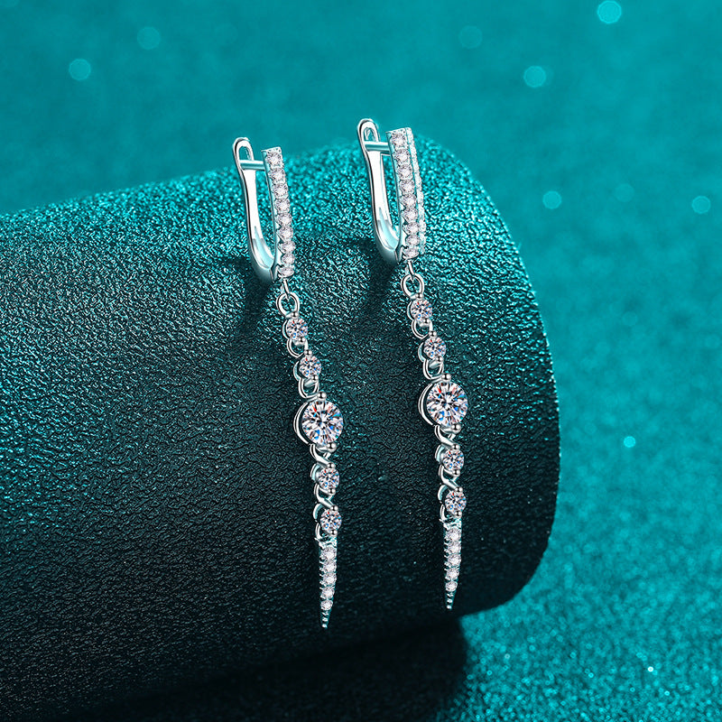Moissanite Earrings in 925 Sterling Silver