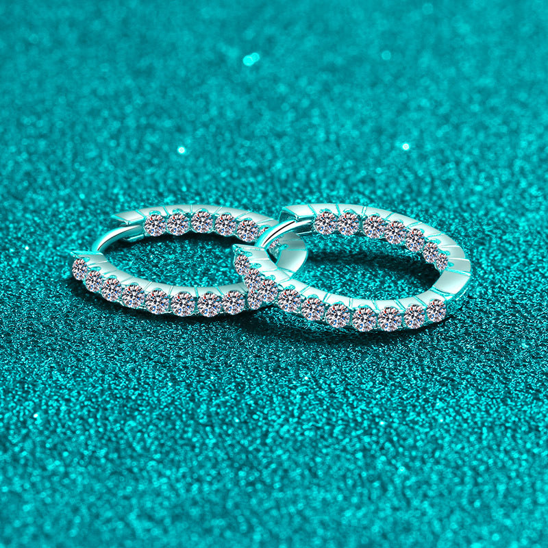 Moissanite Earrings in 925 Sterling Silver