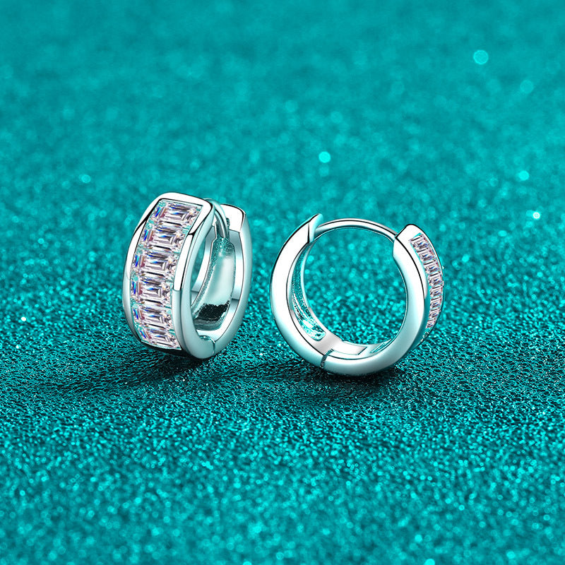 Moissanite Earrings in 925 Sterling Silver