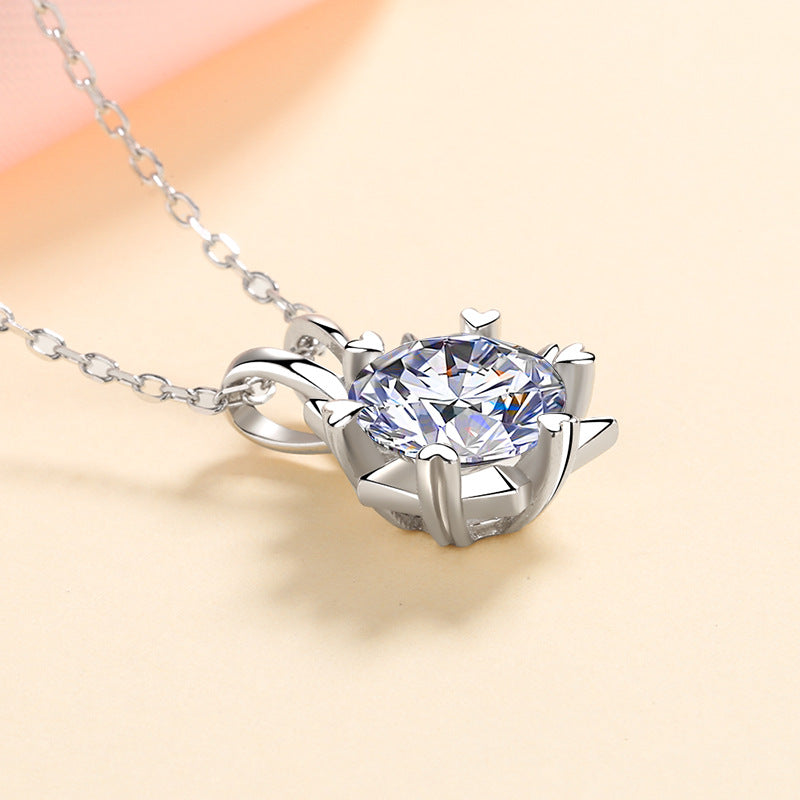 Moissanite Necklaces in 925 Sterling Silver 1ct 2ct 3ct