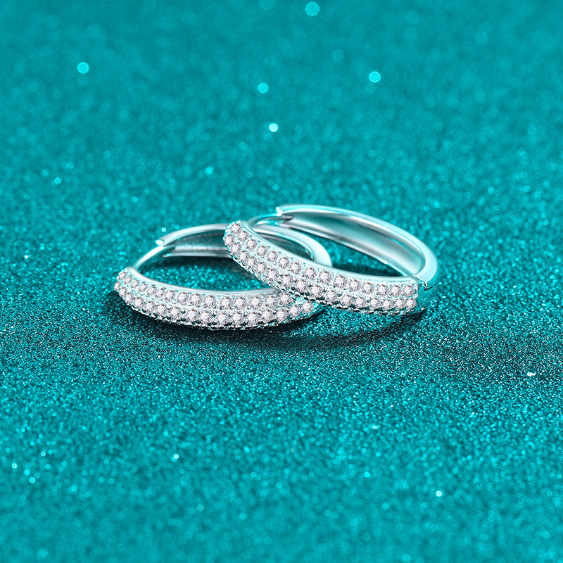 Moissanite Earrings in 925 Sterling Silver
