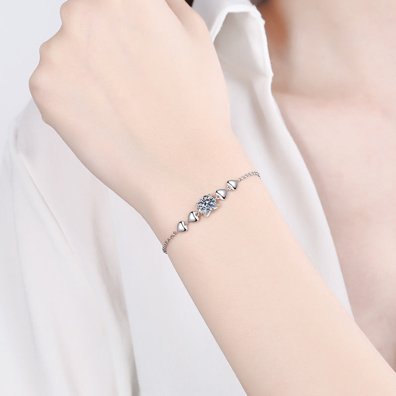 Moissanite Bracelets in 925 Sterling Silver 1ct