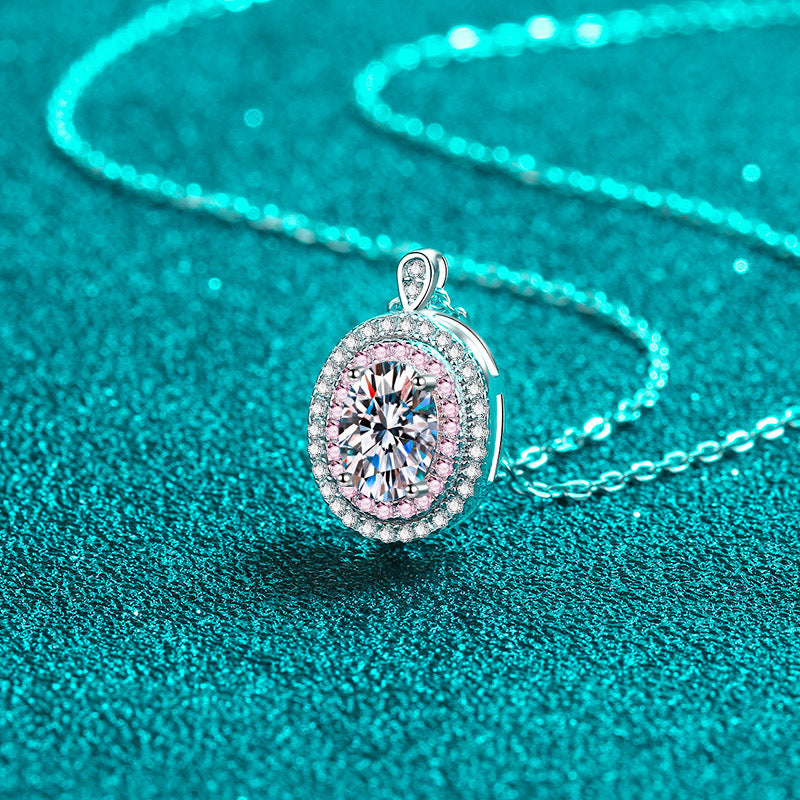 Moissanite Necklaces in 925 Sterling Silver 1ct