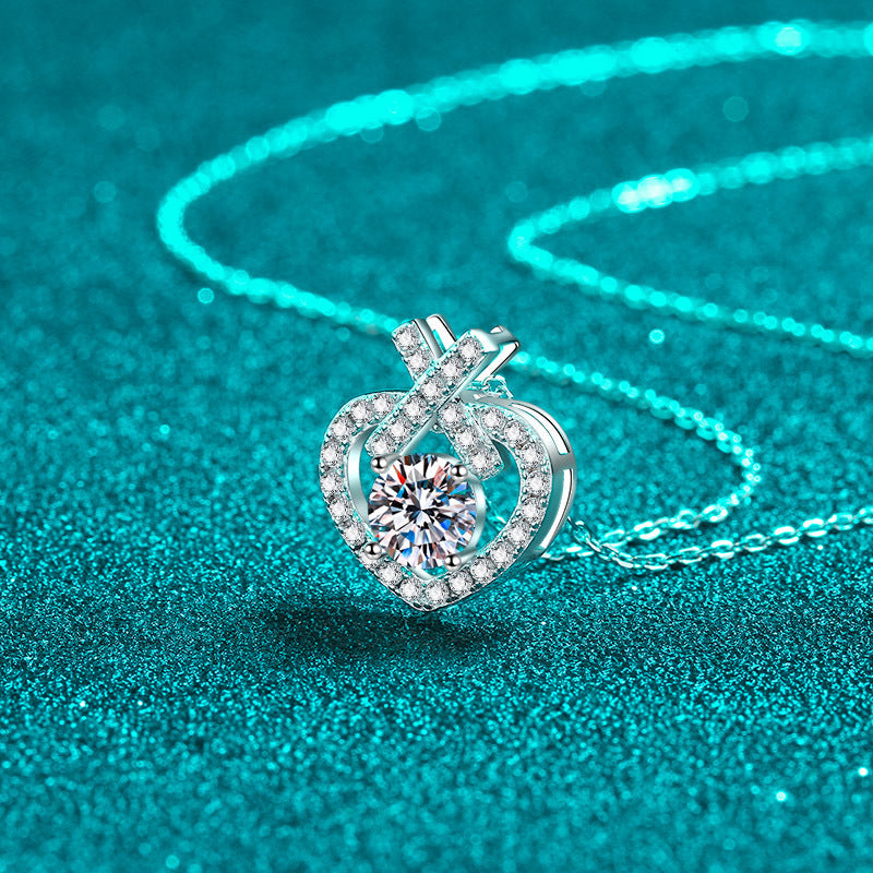 Moissanite Necklaces in 925 Sterling Silver 1ct