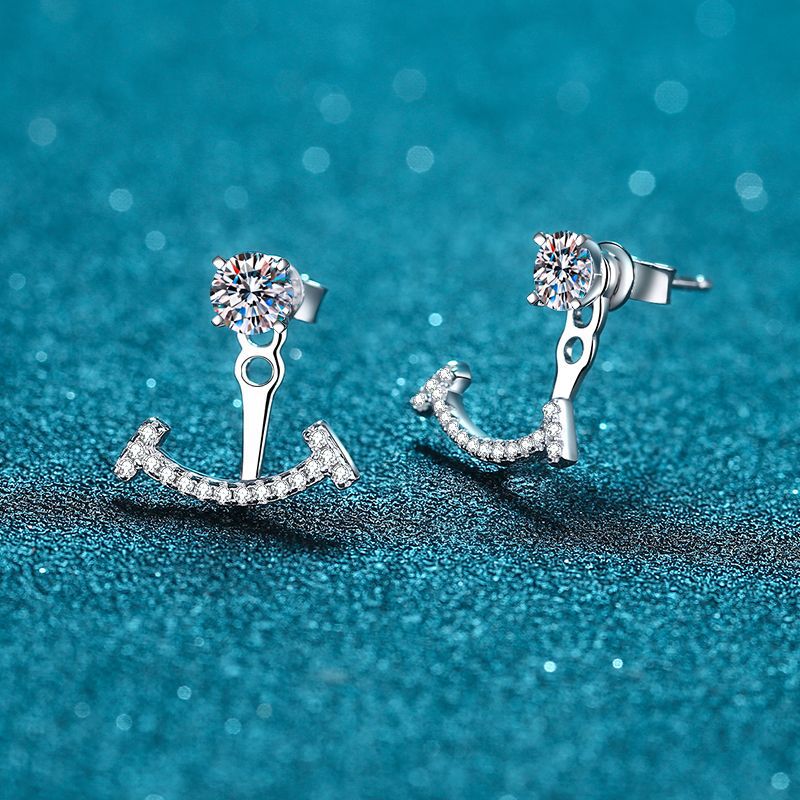 Moissanite Earrings in 925 Sterling Silver