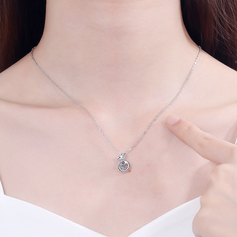 Moissanite Necklaces in 925 Sterling Silver 0.3ct 0.5ct
