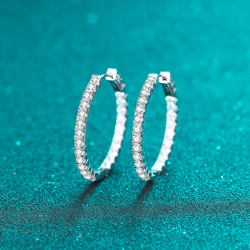 Moissanite Earrings in 925 Sterling Silver