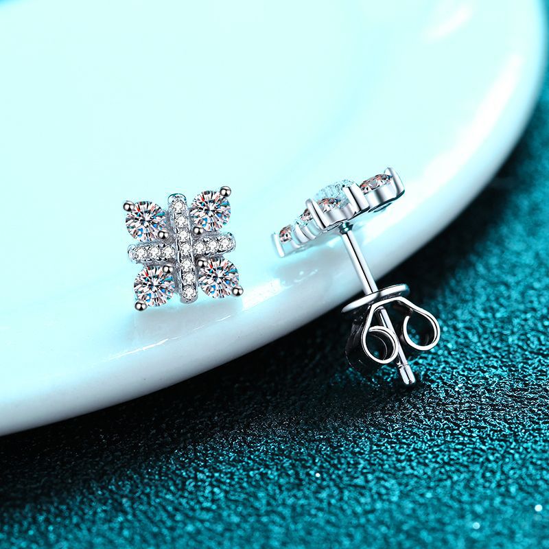 Moissanite Earrings in 925 Sterling Silver