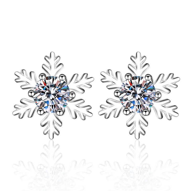 Round cut Moissanite Earrings in 925 Sterling Silver 0.6ct 1ct 2ct
