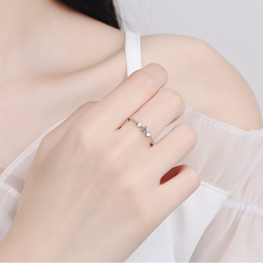 Moissanite Ring in 925 Sterling Silver