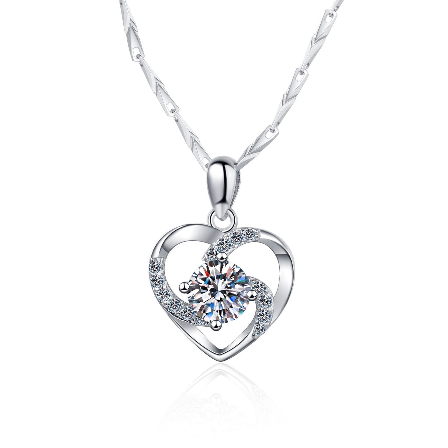 Moissanite Necklaces in 925 Sterling Silver 0.8ct