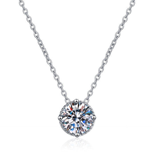Moissanite Necklaces in 925 Sterling Silver 1ct
