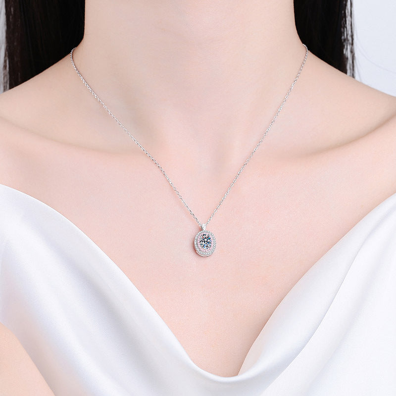 Moissanite Necklaces in 925 Sterling Silver 1ct