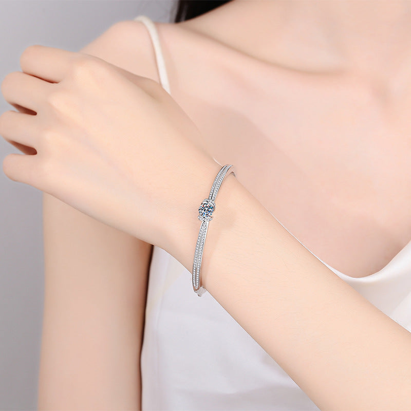 Moissanite Bangles in 925 Sterling Silver 1.76ct
