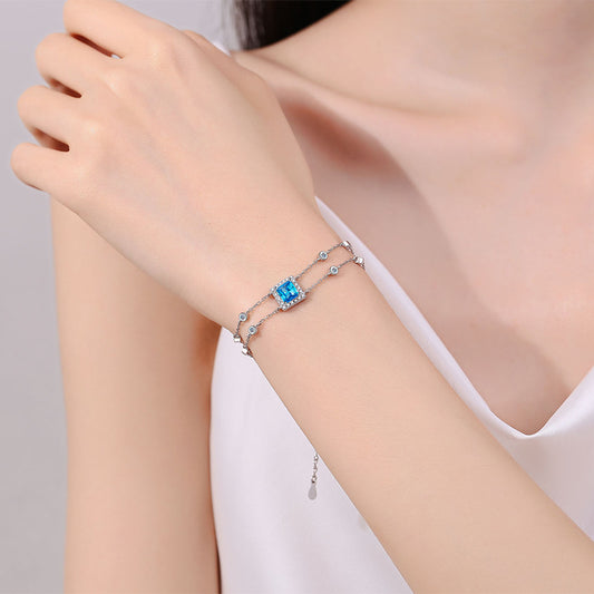 Moissanite Bracelets in 925 Sterling Silver 1ct 21cm