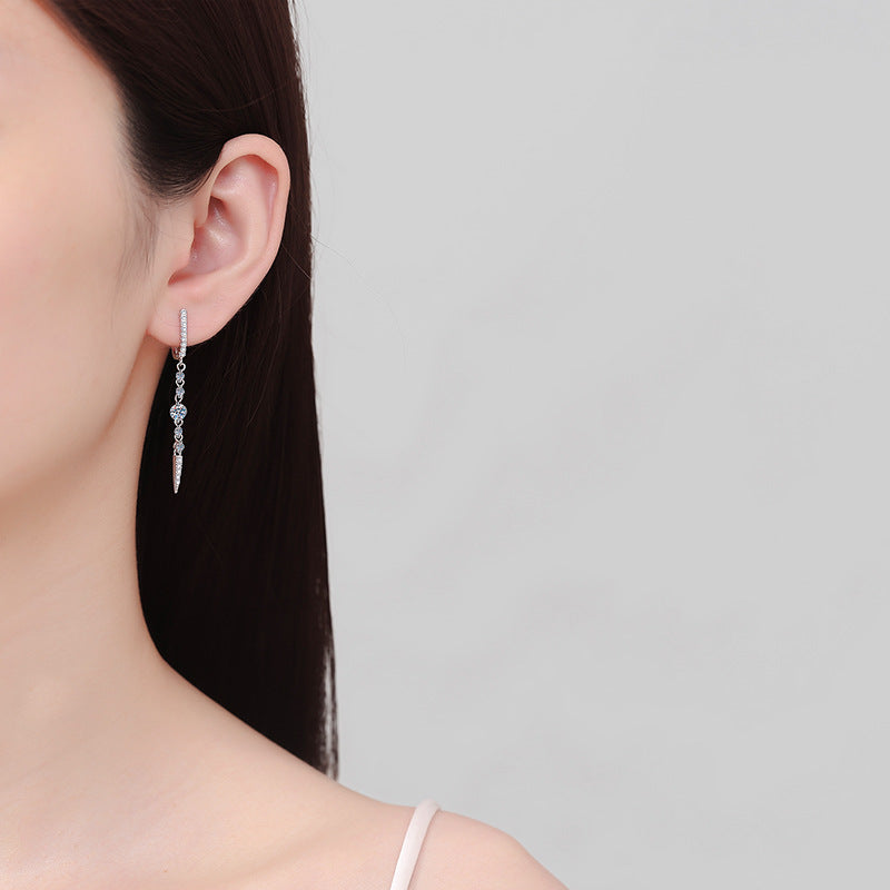 Moissanite Earrings in 925 Sterling Silver