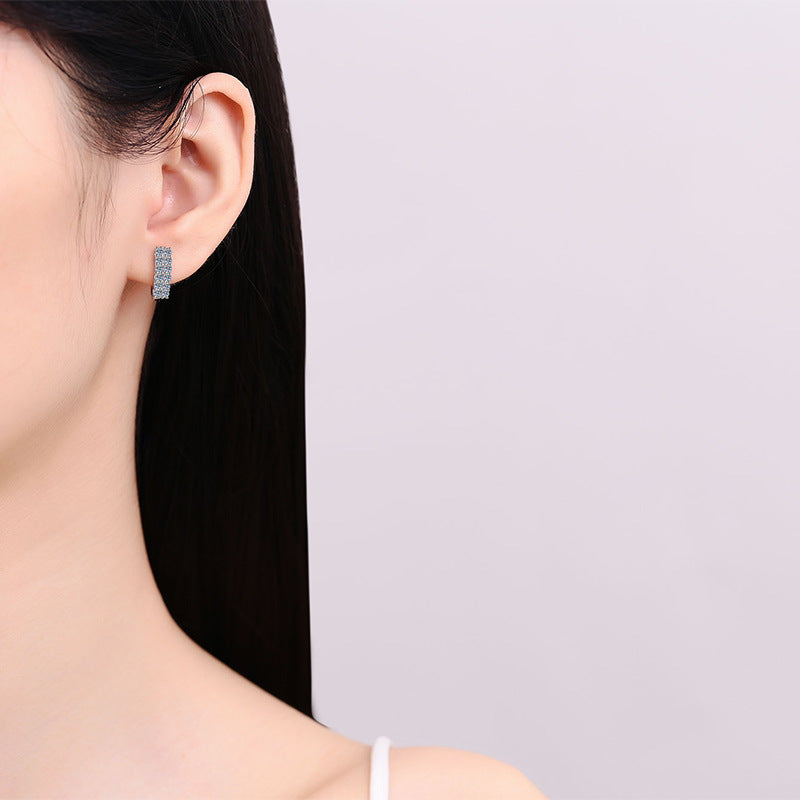 Moissanite Earrings in 925 Sterling Silver
