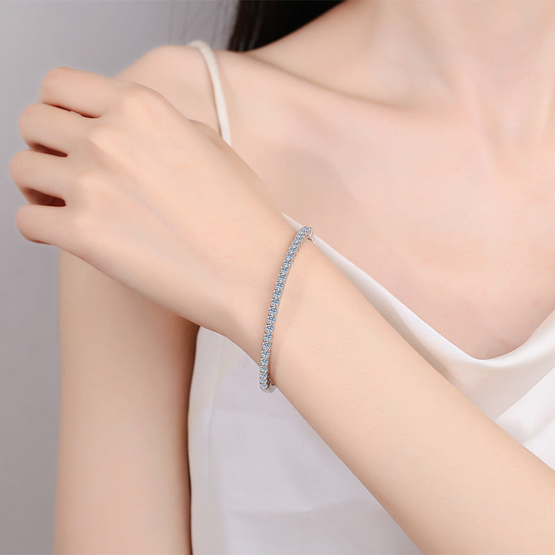 Moissanite Bangles in 925 Sterling Silver 2.6ct