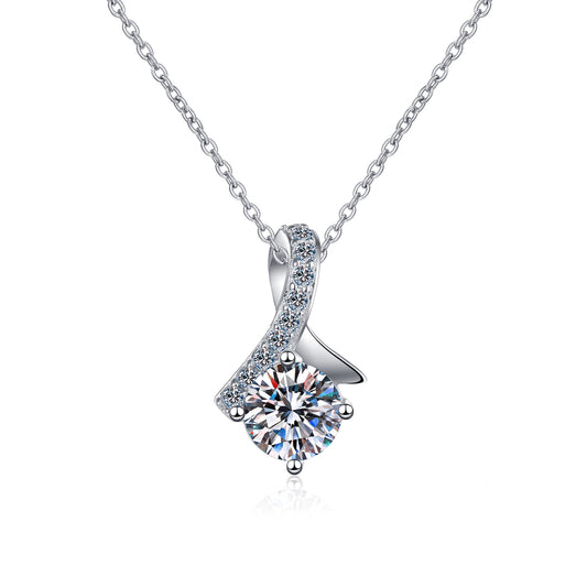 Moissanite Necklaces in 925 Sterling Silver 0.5ct 1ct