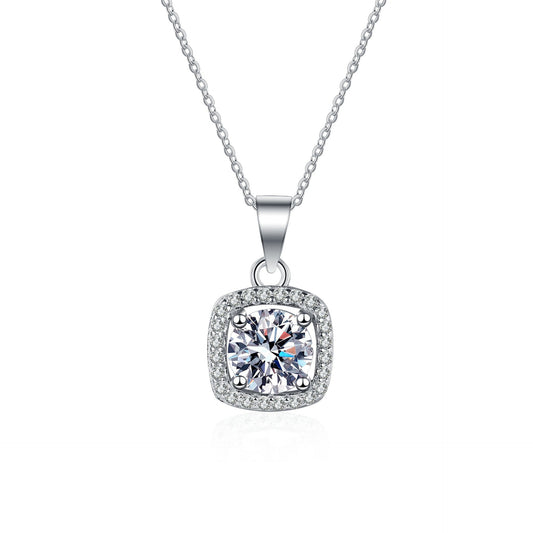 Moissanite Necklaces in 925 Sterling Silver 1ct 2ct