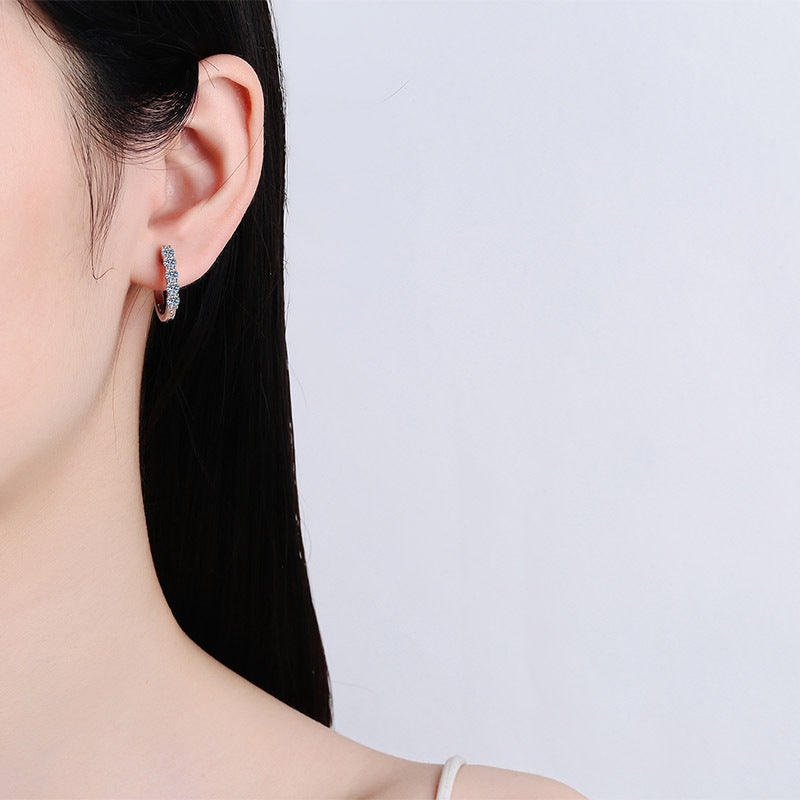 Moissanite Earrings in 925 Sterling Silver
