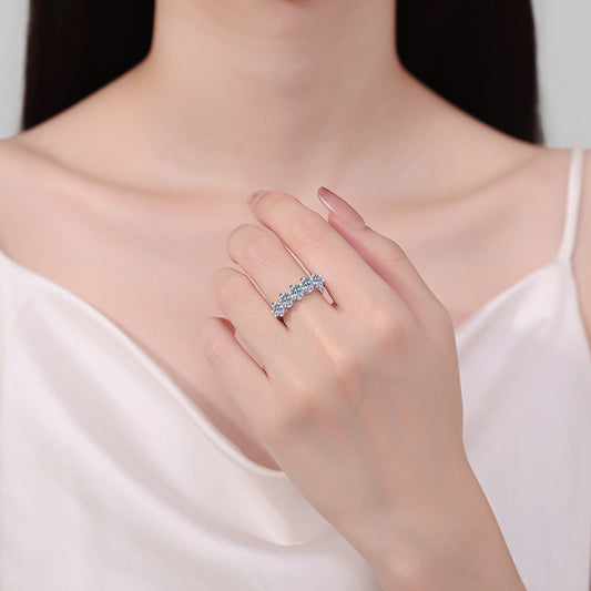 Moissanite Ring in 925 Sterling Silver