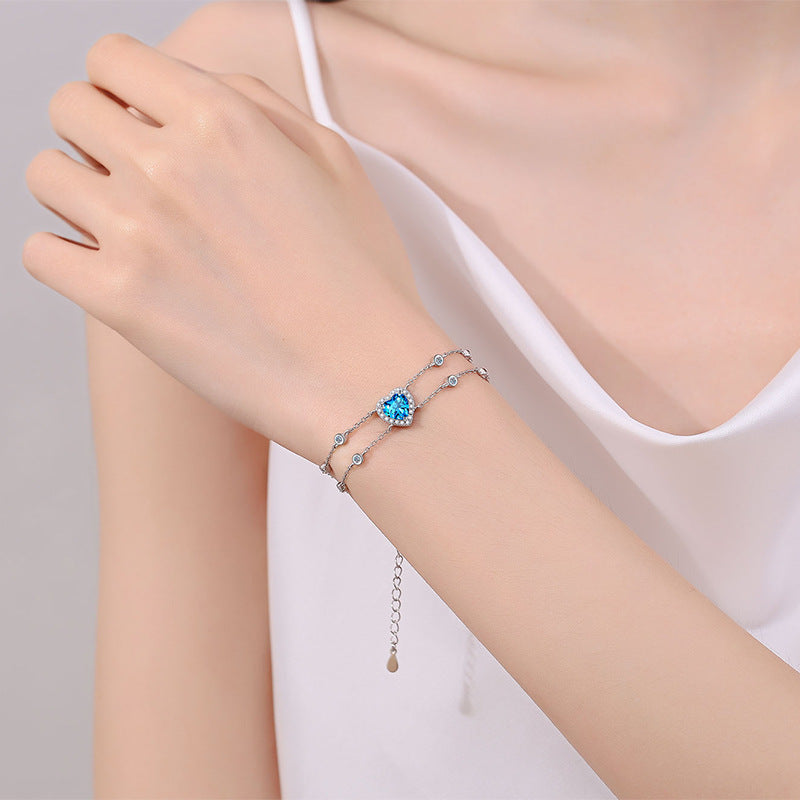 Moissanite Bracelets in 925 Sterling Silver 1ct 21cm