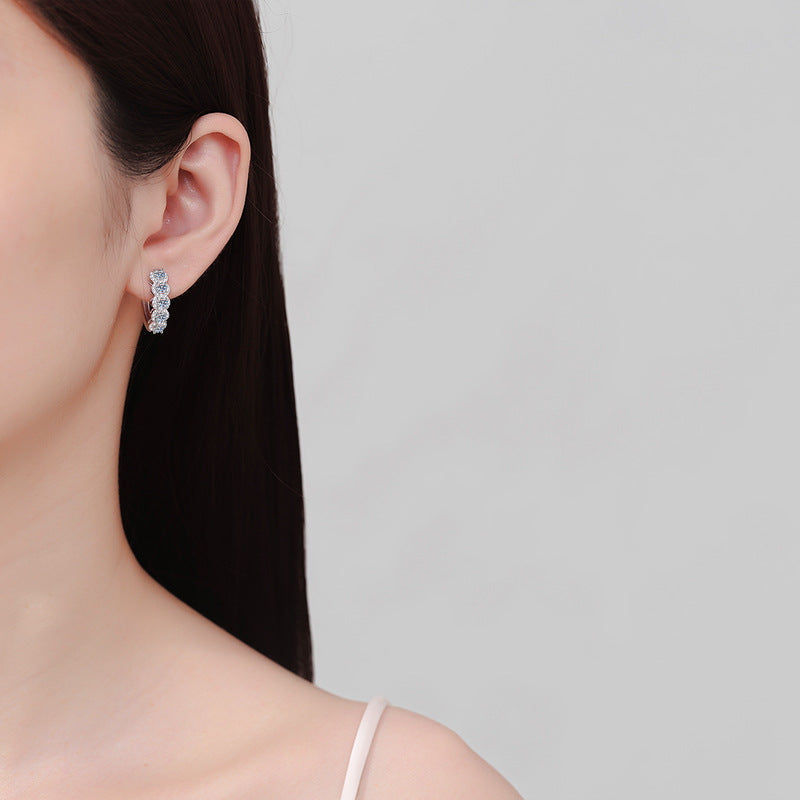 Moissanite Earrings in 925 Sterling Silver