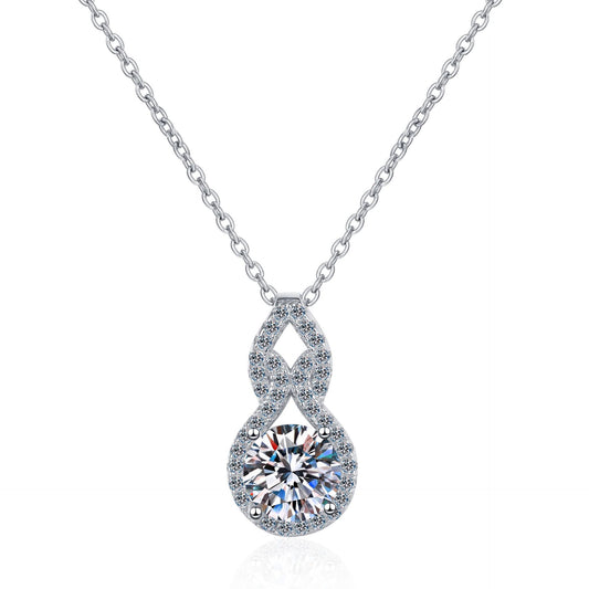 Moissanite Necklaces in 925 Sterling Silver 1ct
