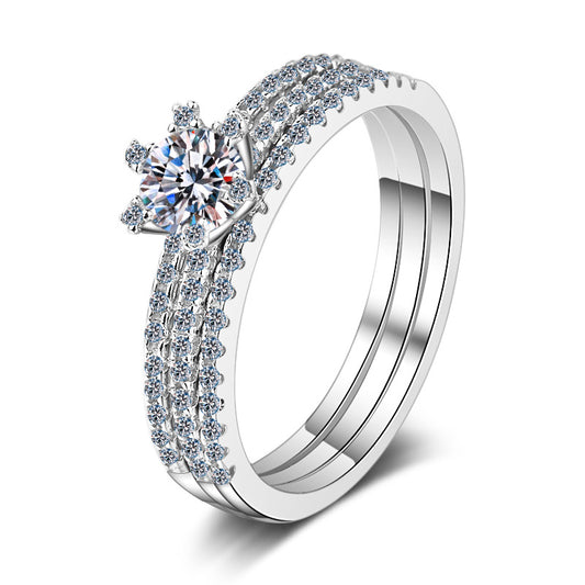 Moissanite Ring in 925 Sterling Silver 0.5ct 1ct