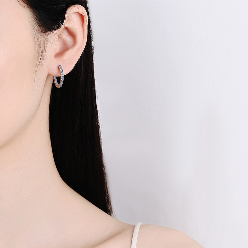 Moissanite Earrings in 925 Sterling Silver