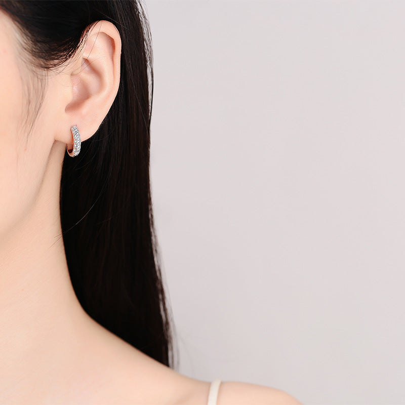 Moissanite Earrings in 925 Sterling Silver