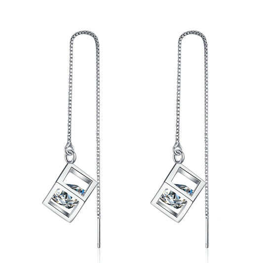 Round cut Moissanite Earrings in 925 Sterling Silver 1ct 2ct
