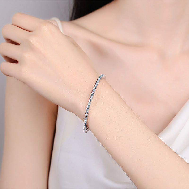 Moissanite Bangles in 925 Sterling Silver 1.68ct