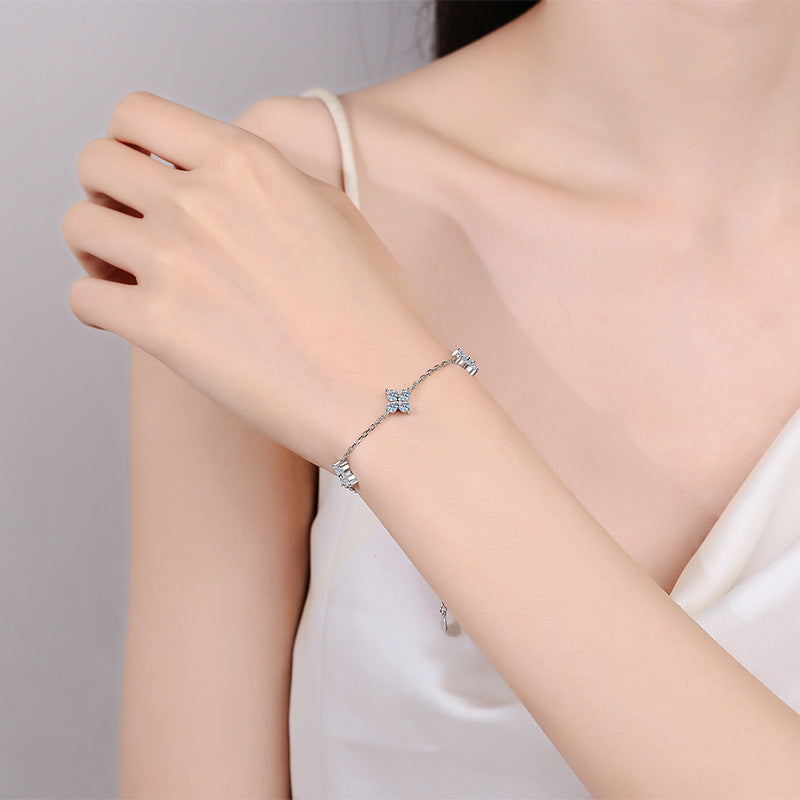 Moissanite Bracelets in 925 Sterling Silver 2ct 15+5cm