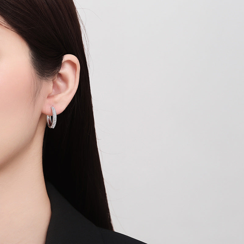 Moissanite Earrings in 925 Sterling Silver