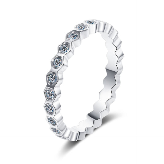 Moissanite Ring in 925 Sterling Silver