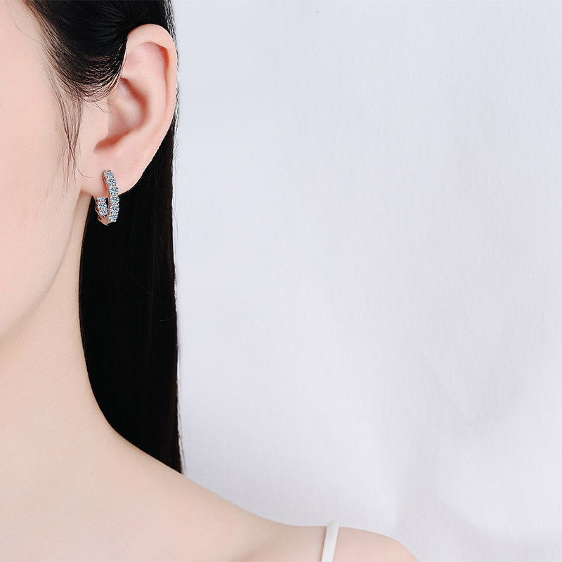 Moissanite Earrings in 925 Sterling Silver 1.8ct
