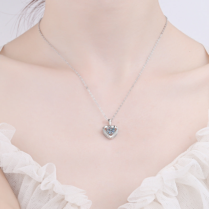 Moissanite Necklaces in 925 Sterling Silver 1ct 2ct