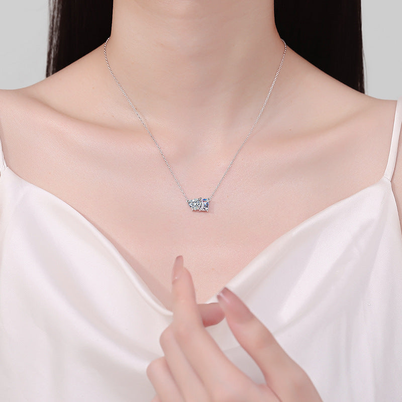 Moissanite Necklaces in 925 Sterling Silver 2ct
