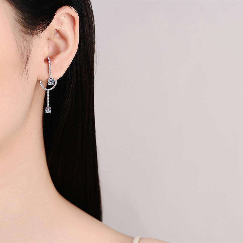 Moissanite Earrings in 925 Sterling Silver