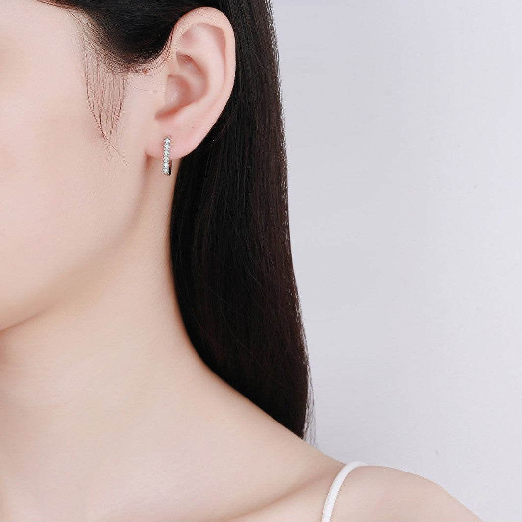 Moissanite Earrings in 925 Sterling Silver