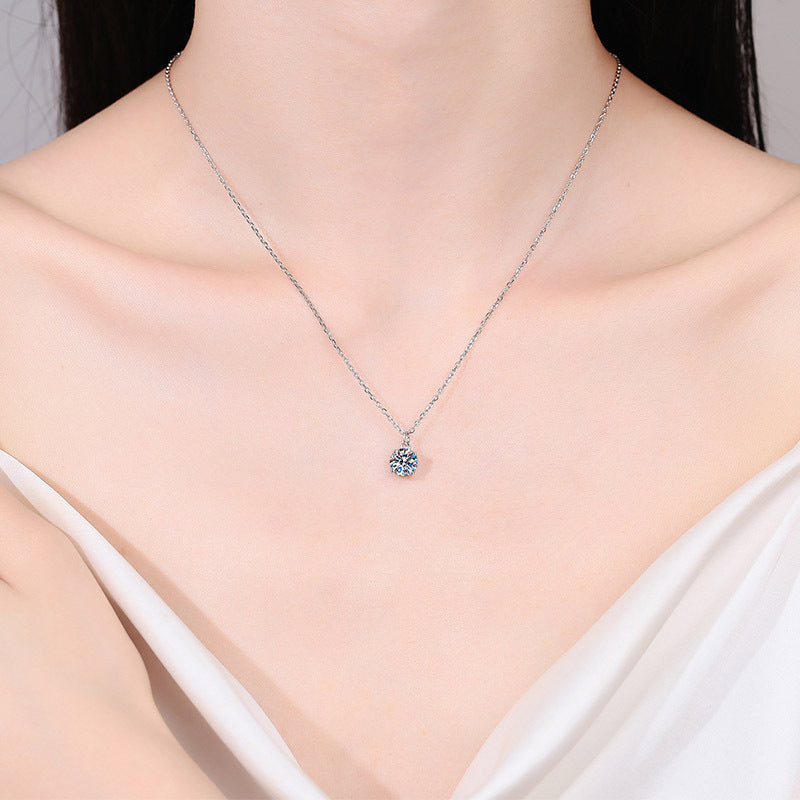 Moissanite Necklaces in 925 Sterling Silver 1ct