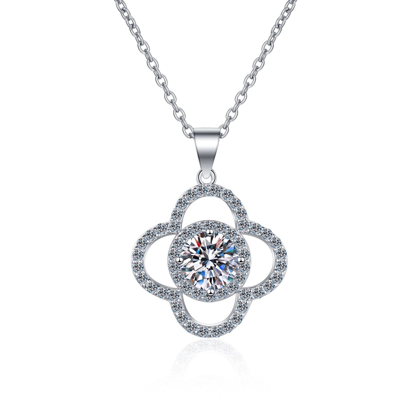 Moissanite Necklaces in 925 Sterling Silver 1ct