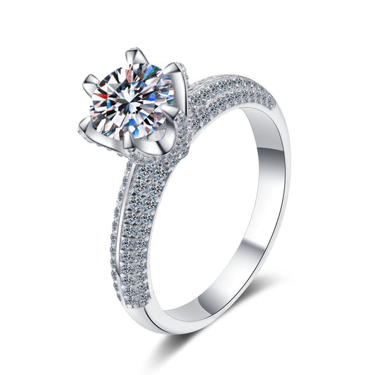 Round cut Moissanite Ring in 925 Sterling Silver 1ct 1.5ct 2ct