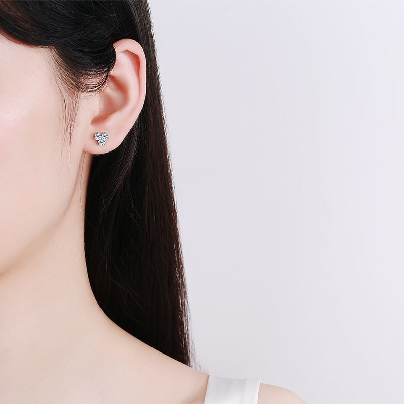 Moissanite Earrings in 925 Sterling Silver